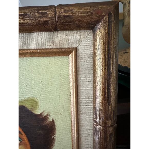 Vintage HOPPIN Original Oil On Canvas Framed Clown Painting (Two Faces) Signed - Picture 10 of 14